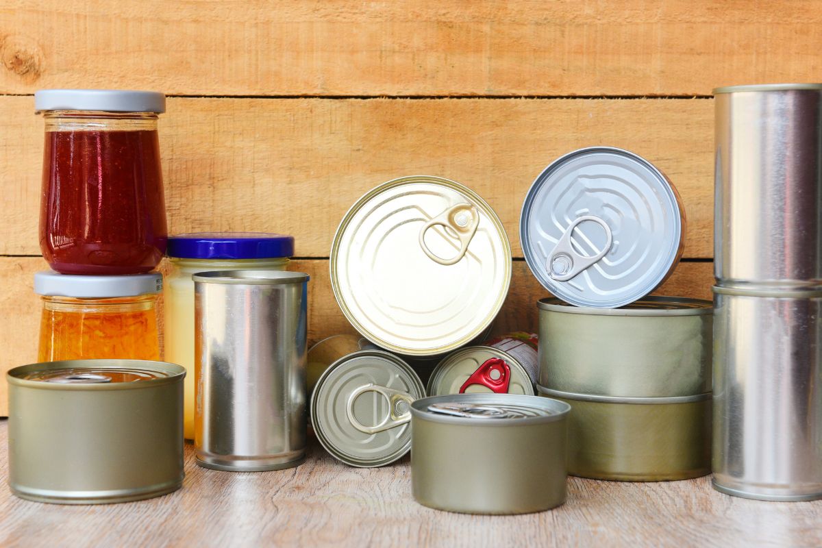 The picture shows canned foods.