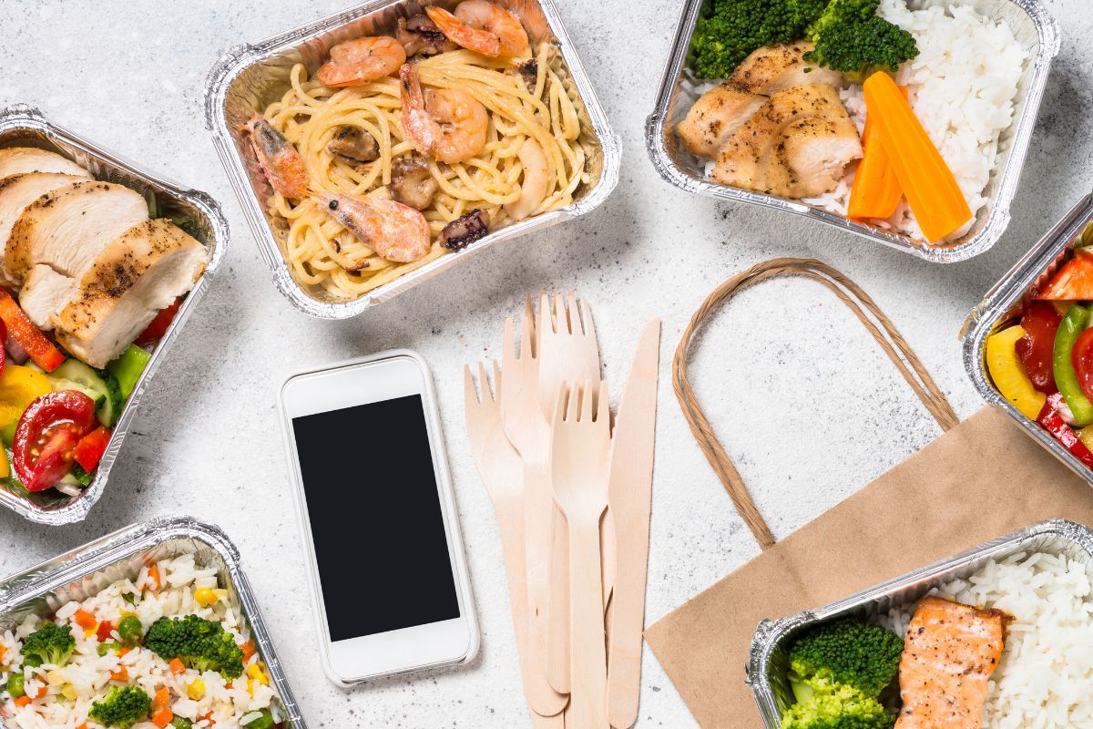 The image shows pre-packaged foods.