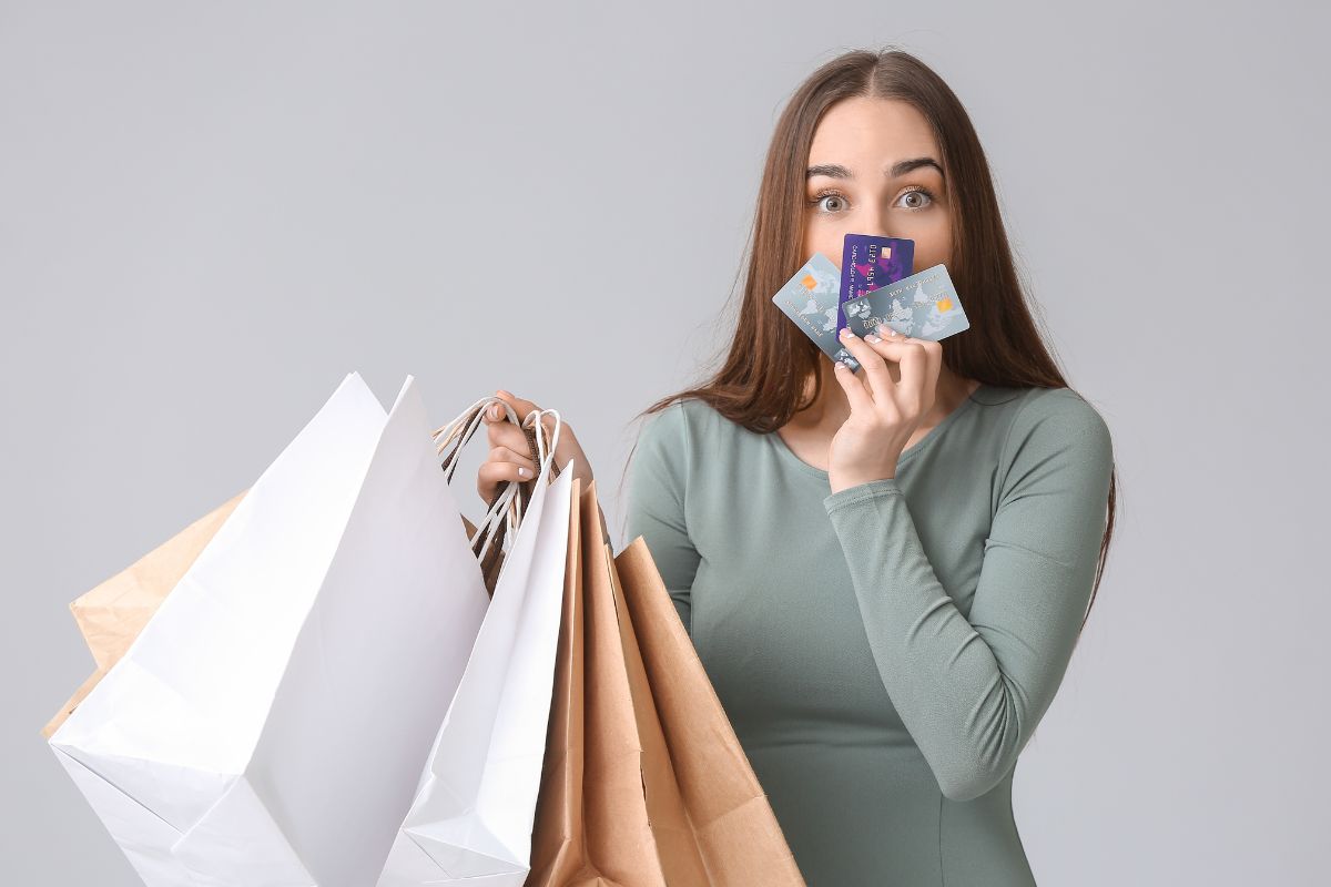 Picture of a young woman overspending.