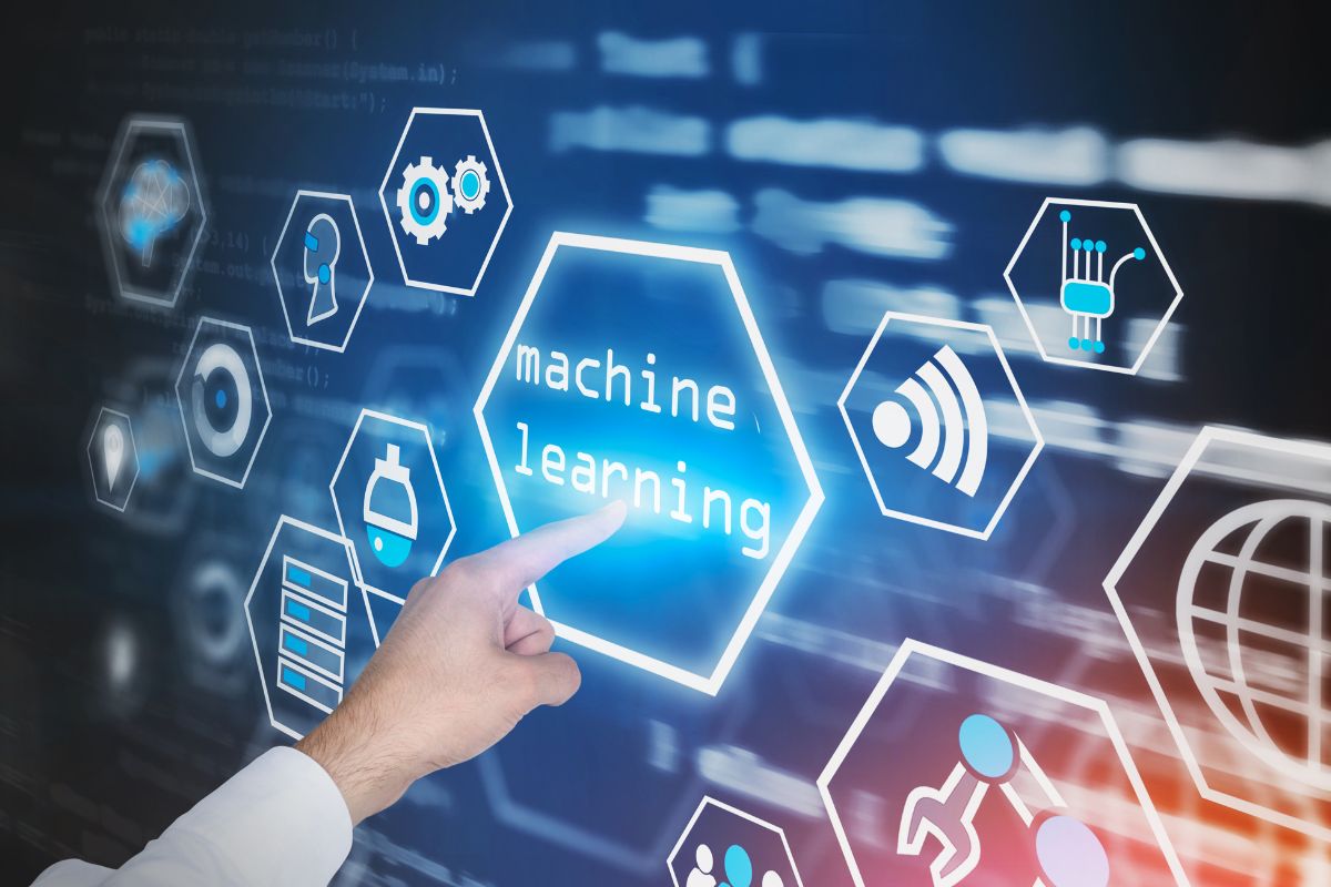 Picture of a man's hand working on a machine learning.