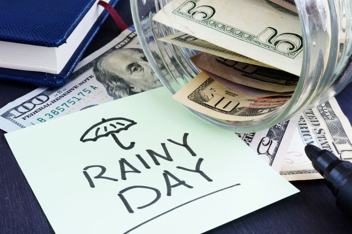Picture of a rainy day fund.