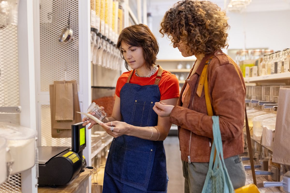 Picture of a woman working a part-time job.