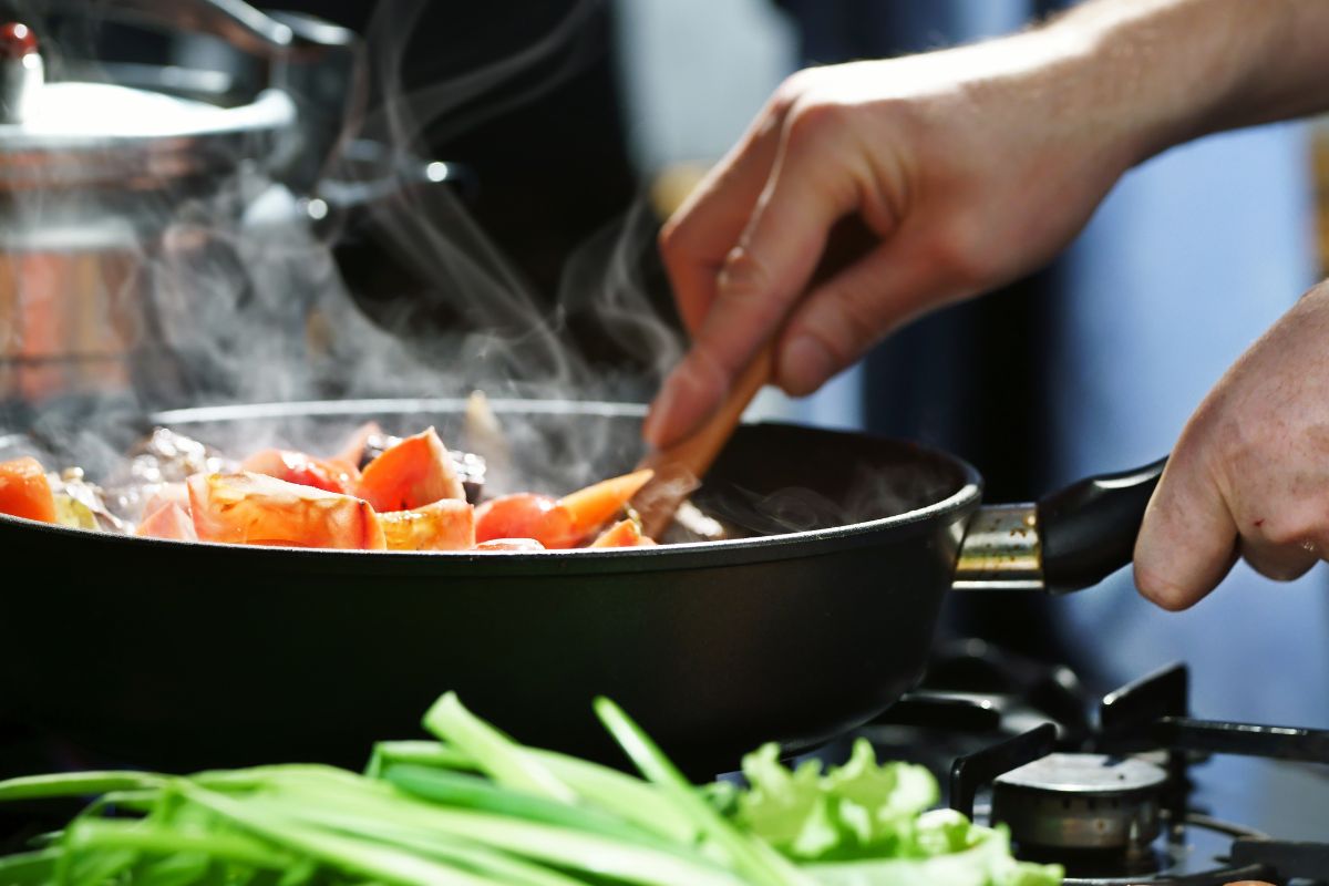 Picture of a man's cooking meal.