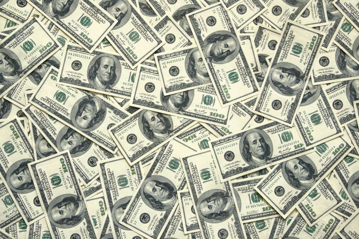 The picture shows dollar bills.