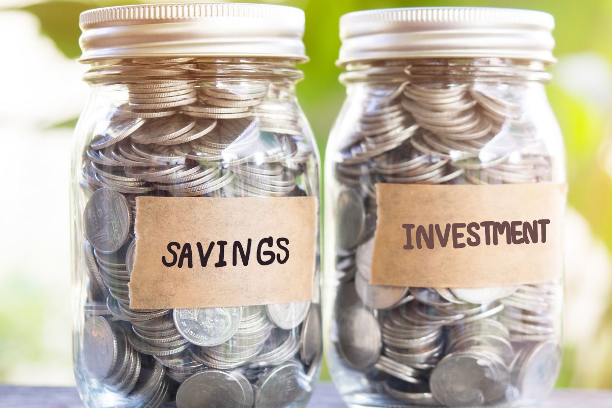 Picture of savings and investment money.