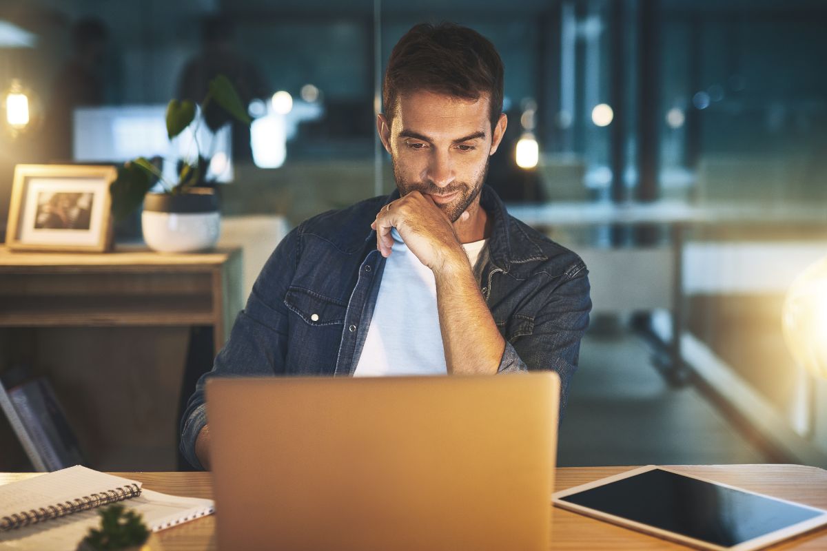 Image of a man focusing on the long-term.