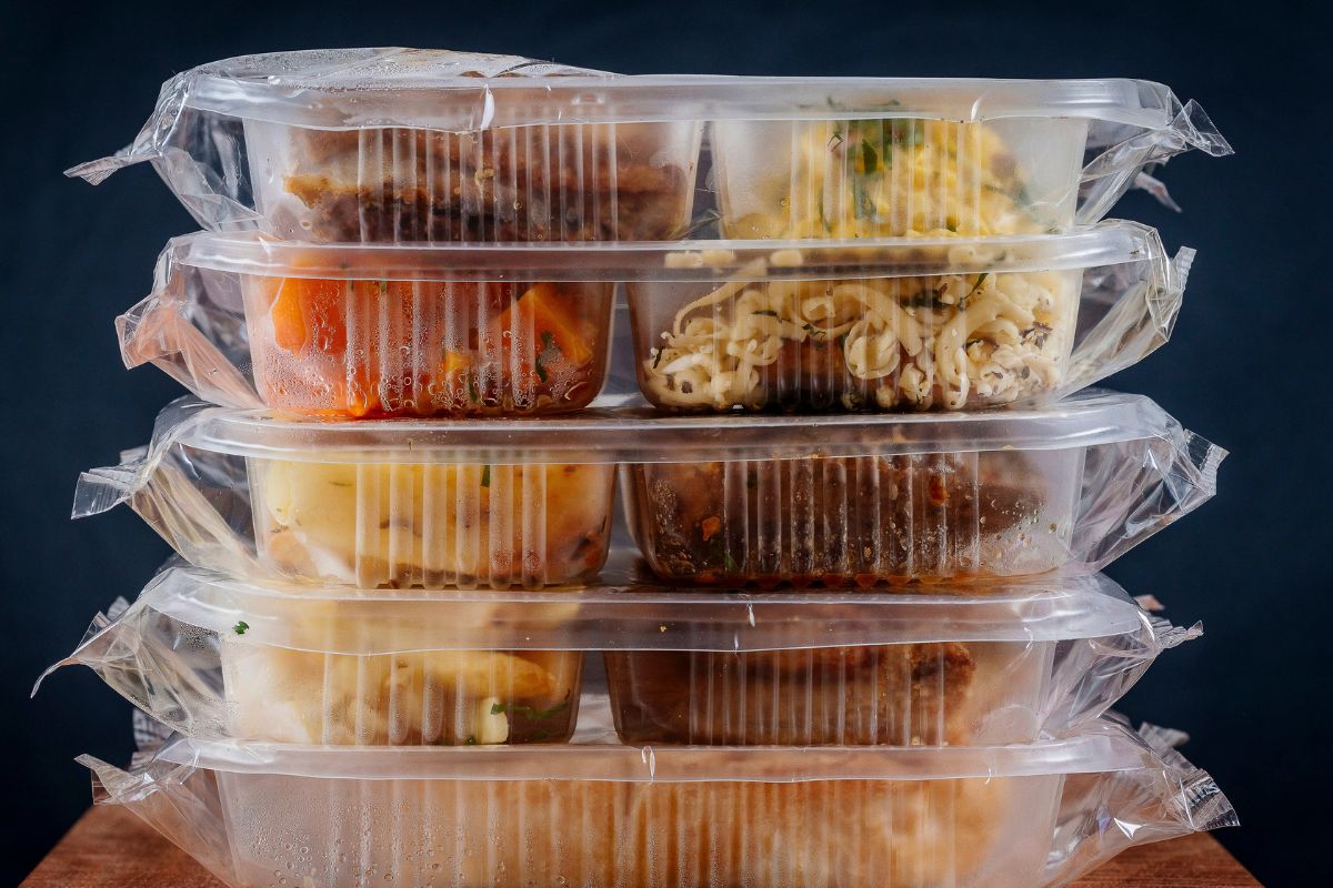 The picture shows packed foods.