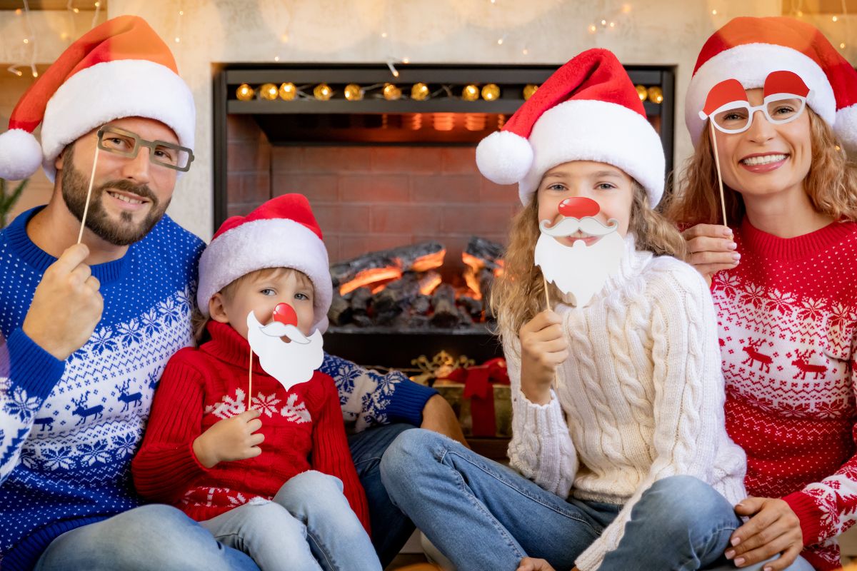 Image of a family celebrating Christmas.
