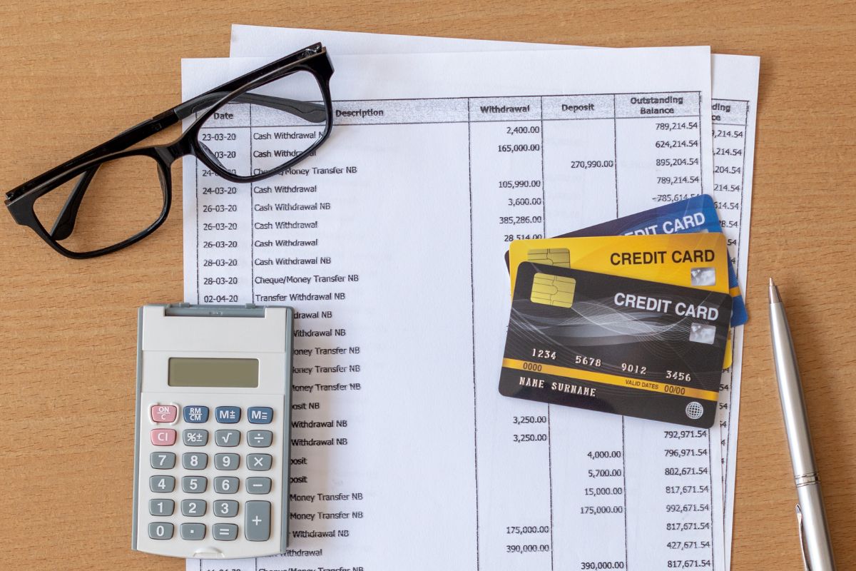 The picture shows a paper on a credit card balance statement.