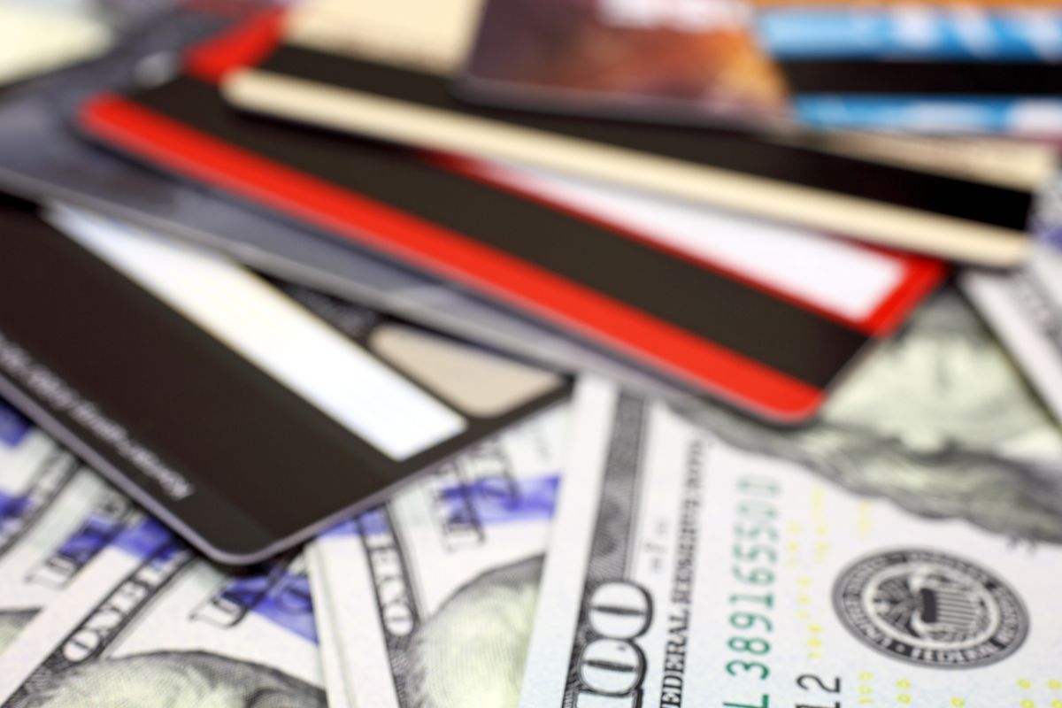 Image of credit cards and money.