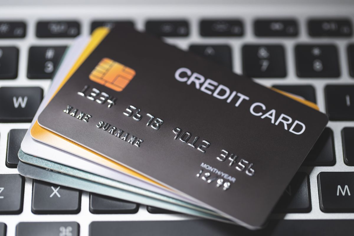 Photo of credit cards.