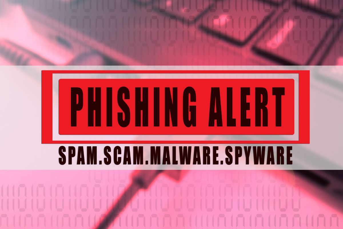 The image shows a phishing scam notification.