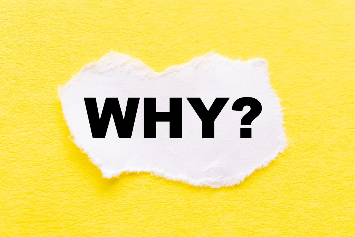 Photo of a paper with why wording.