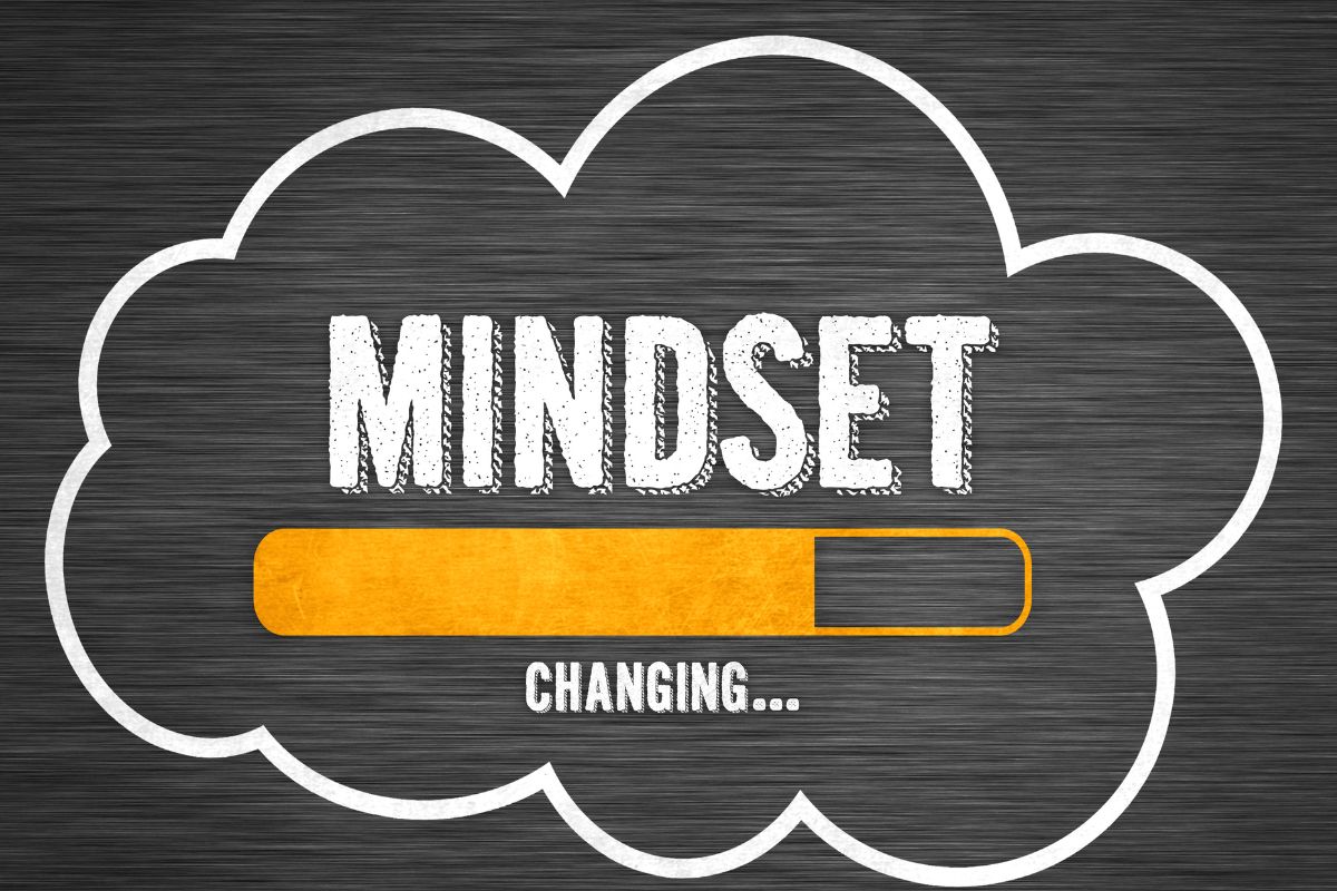Picture of a board with mindset wording.