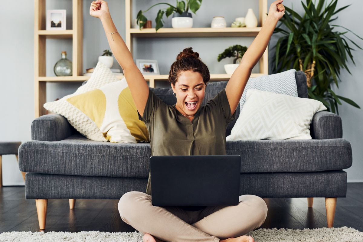 Photo of a woman celebrating her milestone.