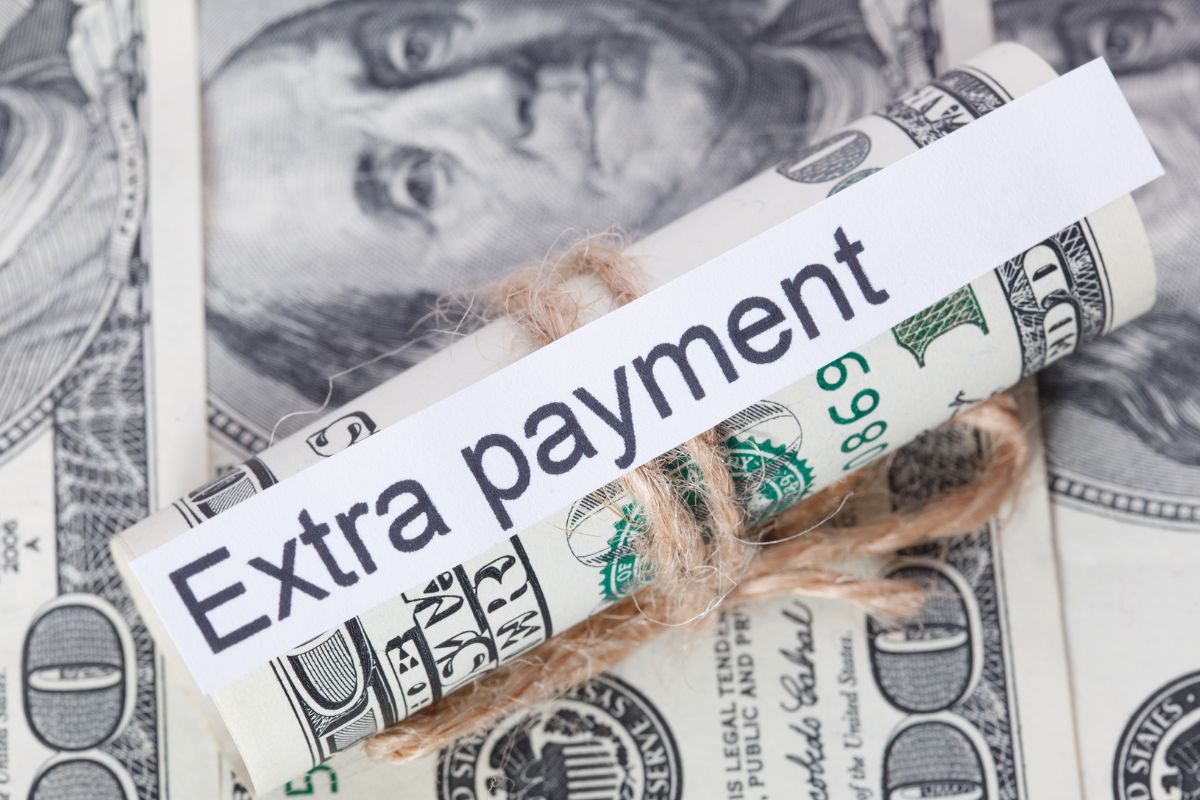 The picture shows extra payment money.