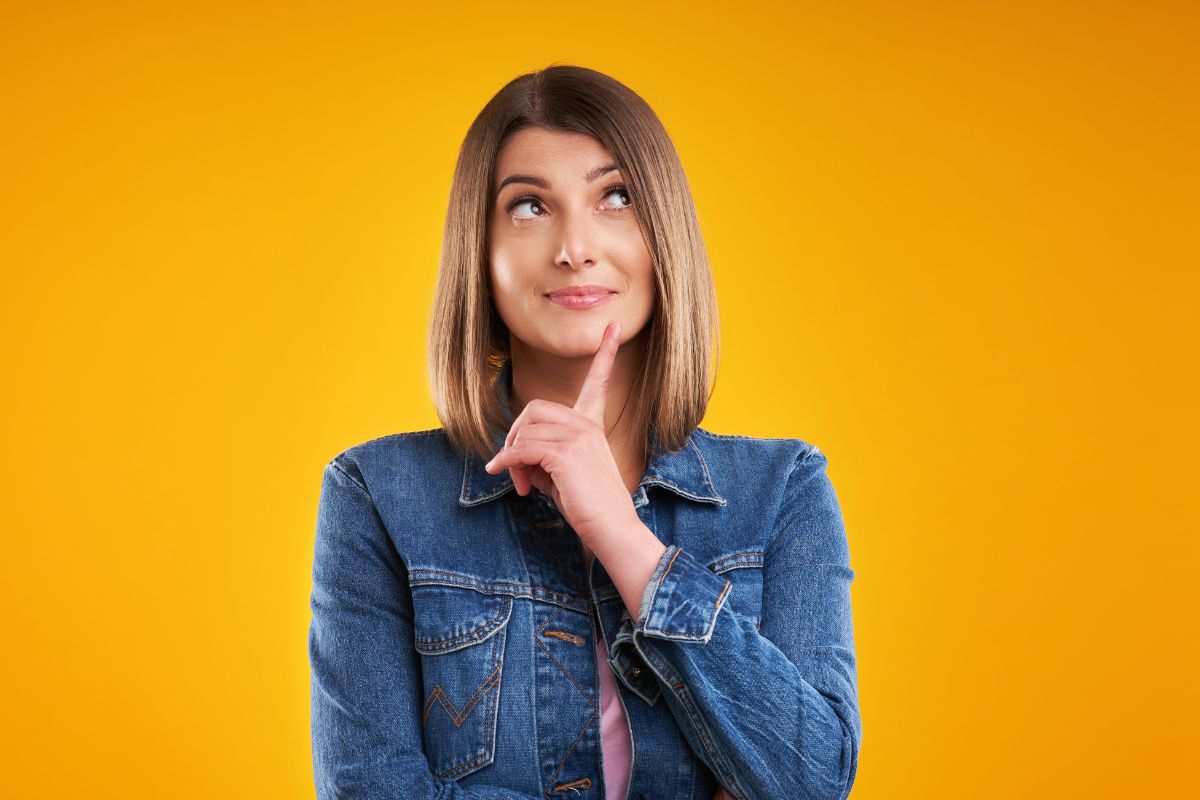 Image of a woman thinking.
