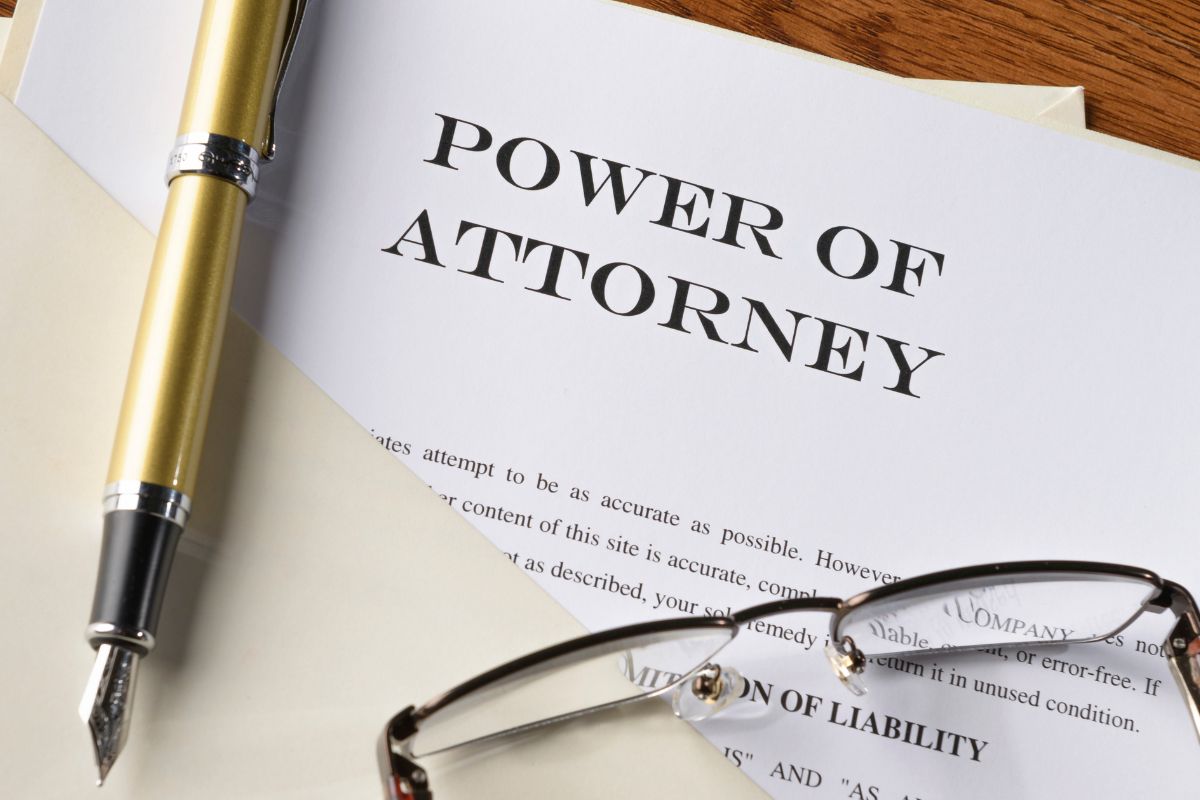 The photo shows a power of attorney paper. 