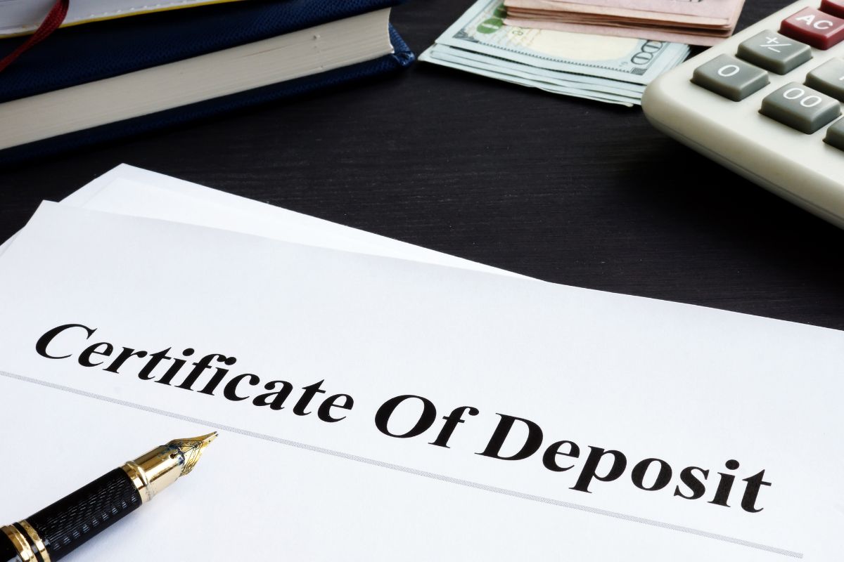 A paper of certificate of deposit.