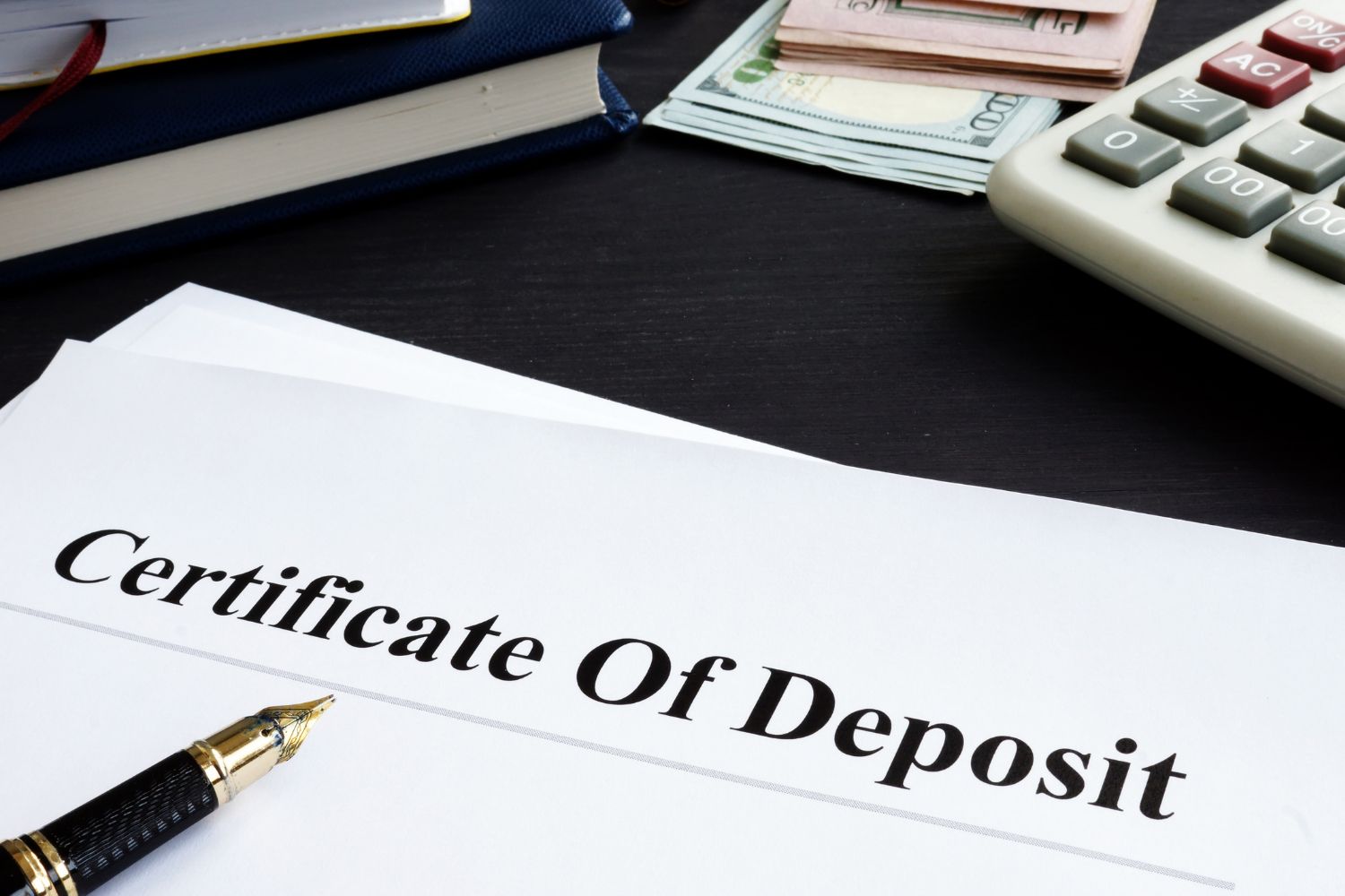 Image of a paper with certificate of deposit wording.