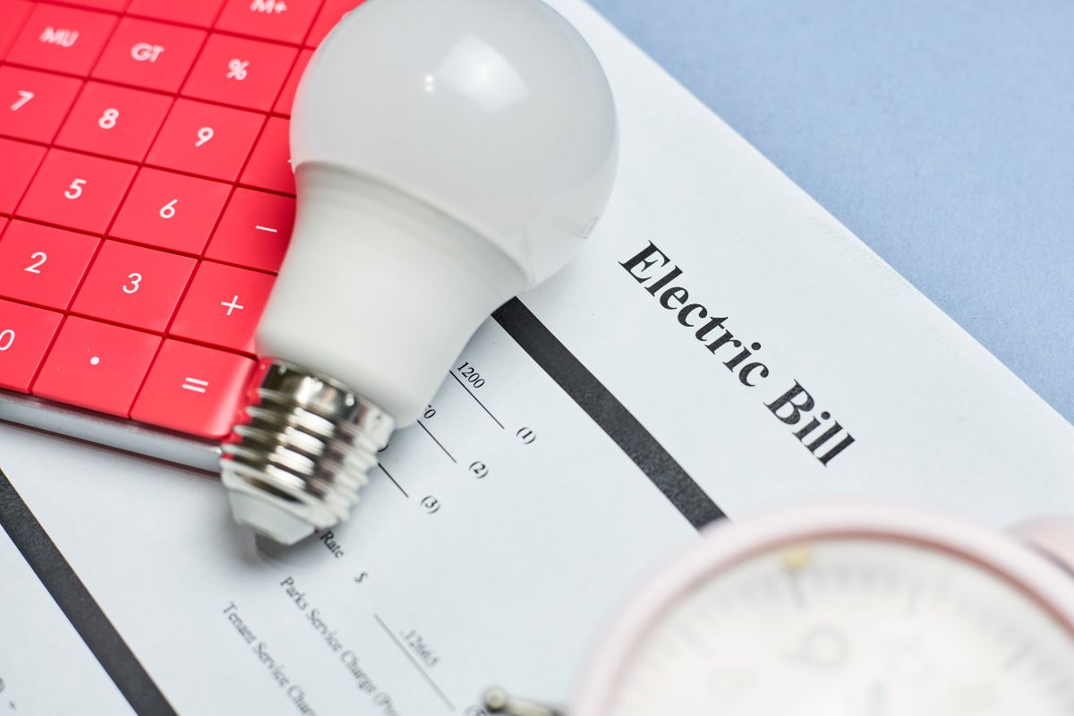 The photo shows an electric bill.