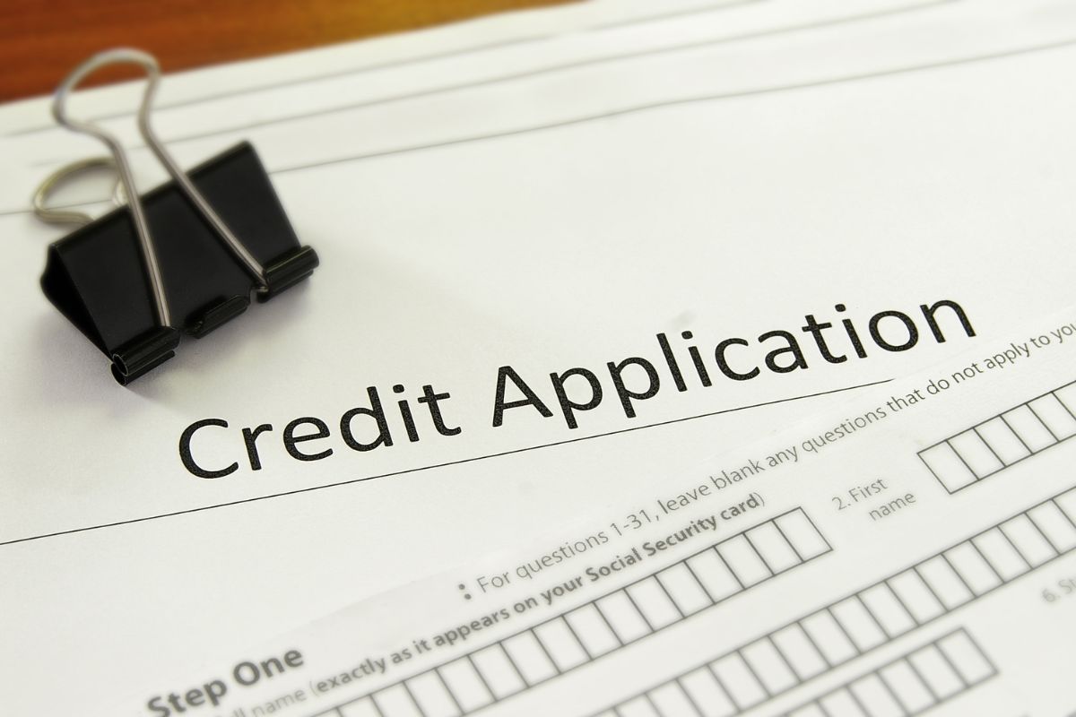 Picture of a credit application form.