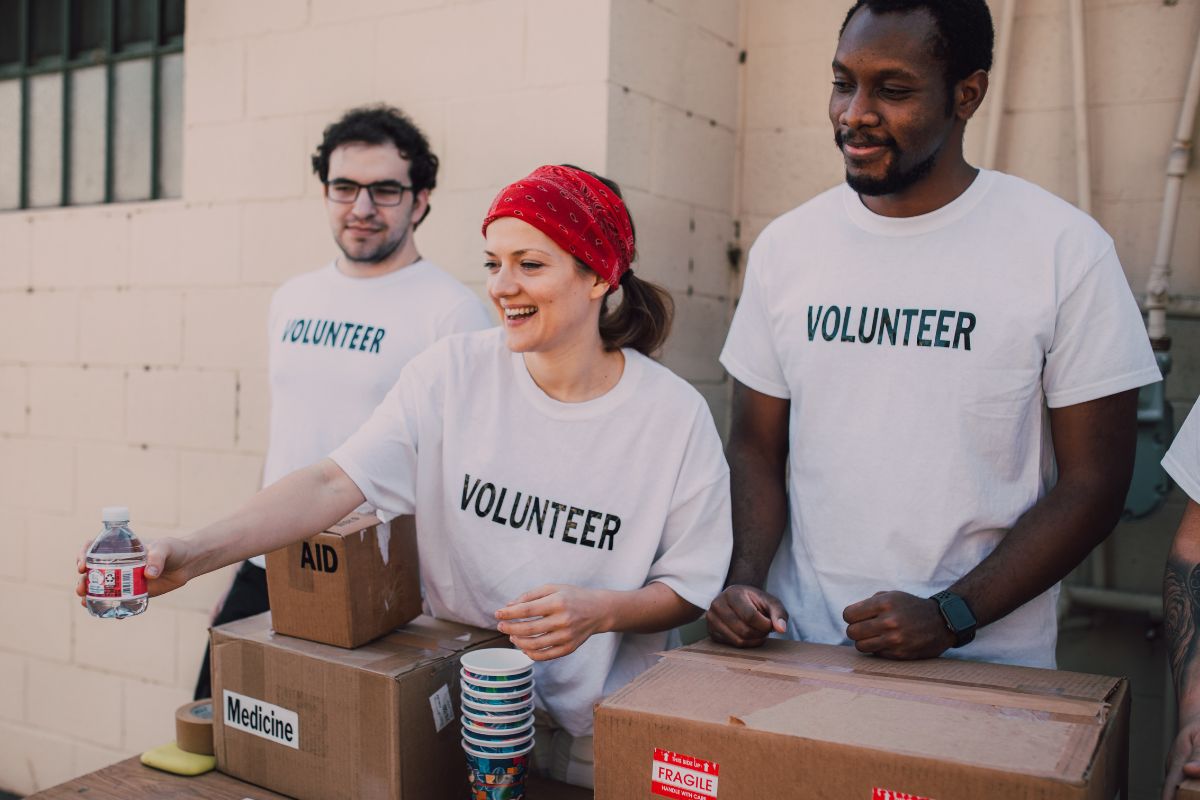 Photo of volunteers in a charity.