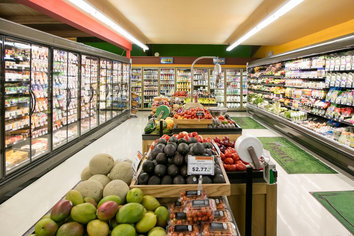 The image shows a grocery store.