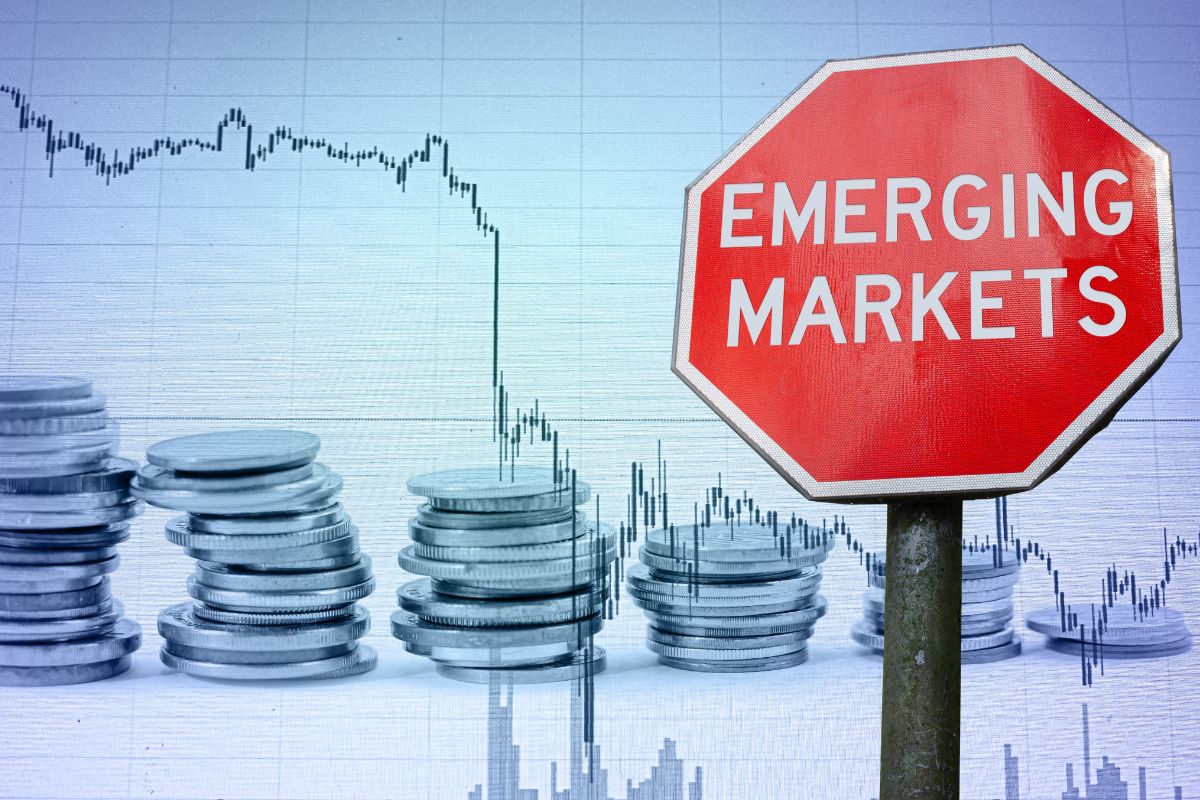 The picture shows emerging markets signage.