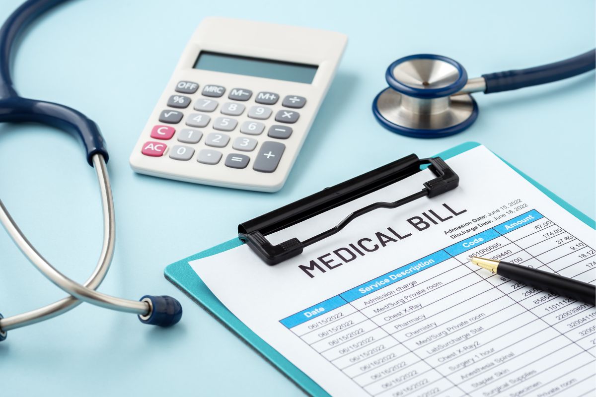 The image shows a medical bill.