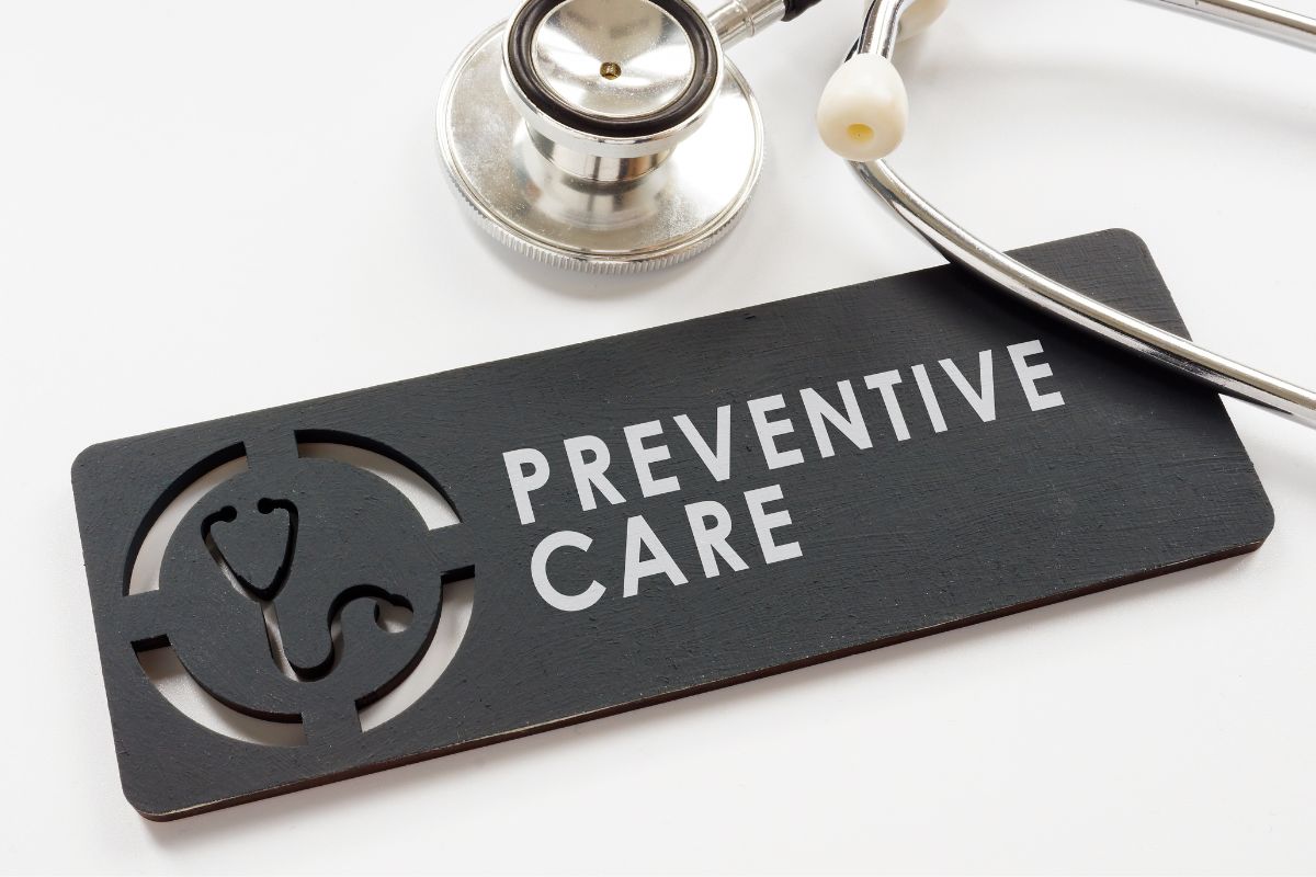 The image shows a preventive care tag.