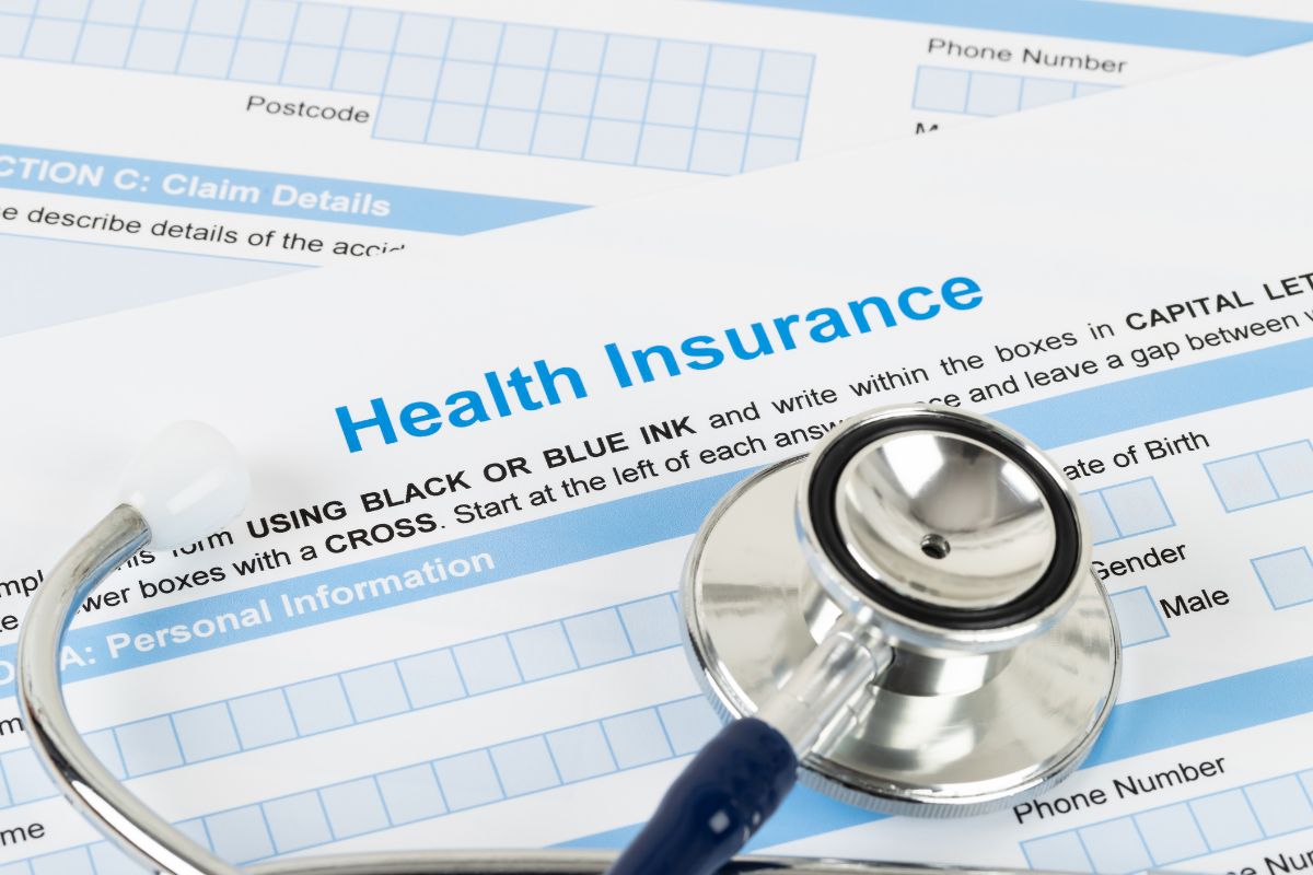 Picture of health insurance forms.