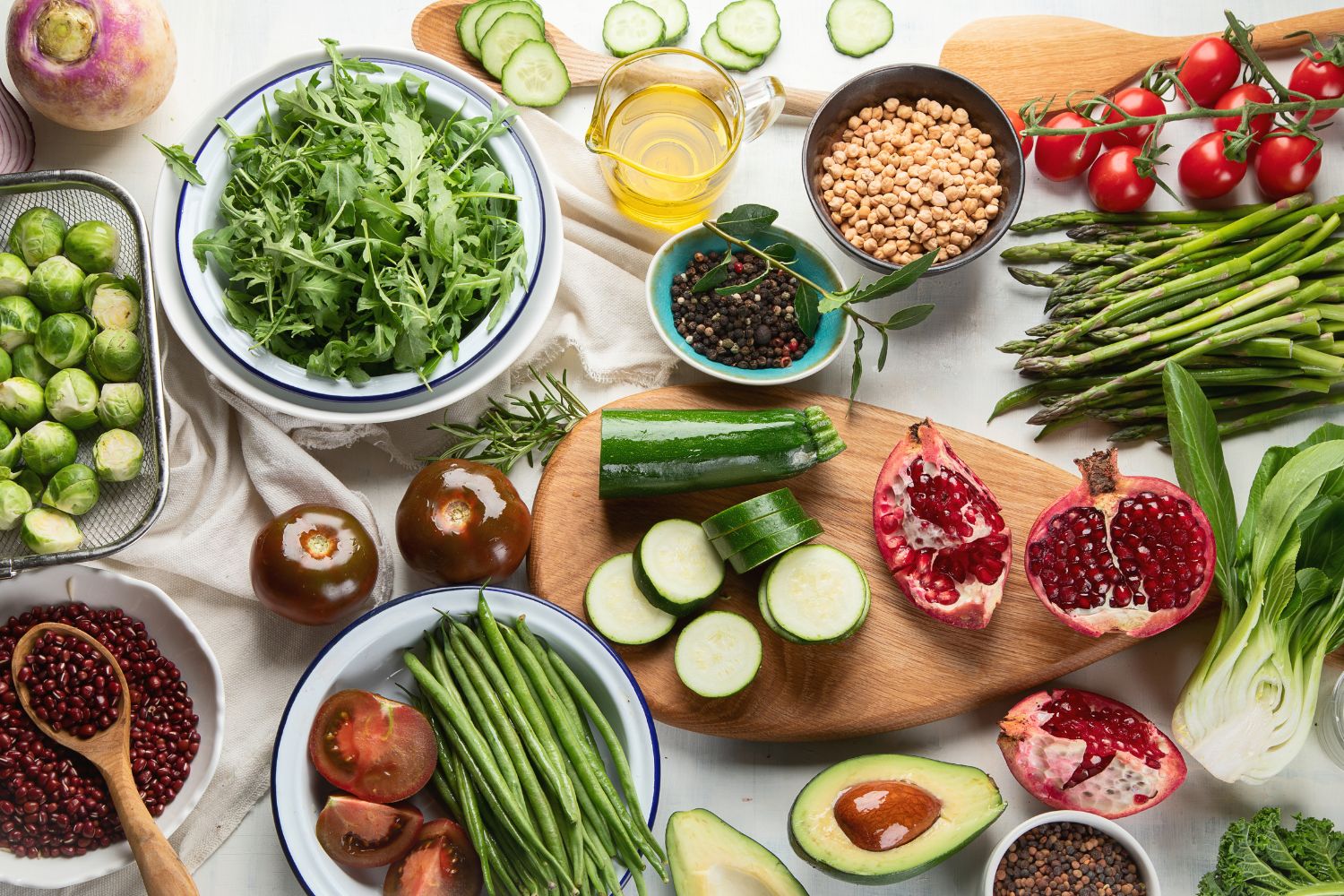 Photo shows seasonal ingredients.