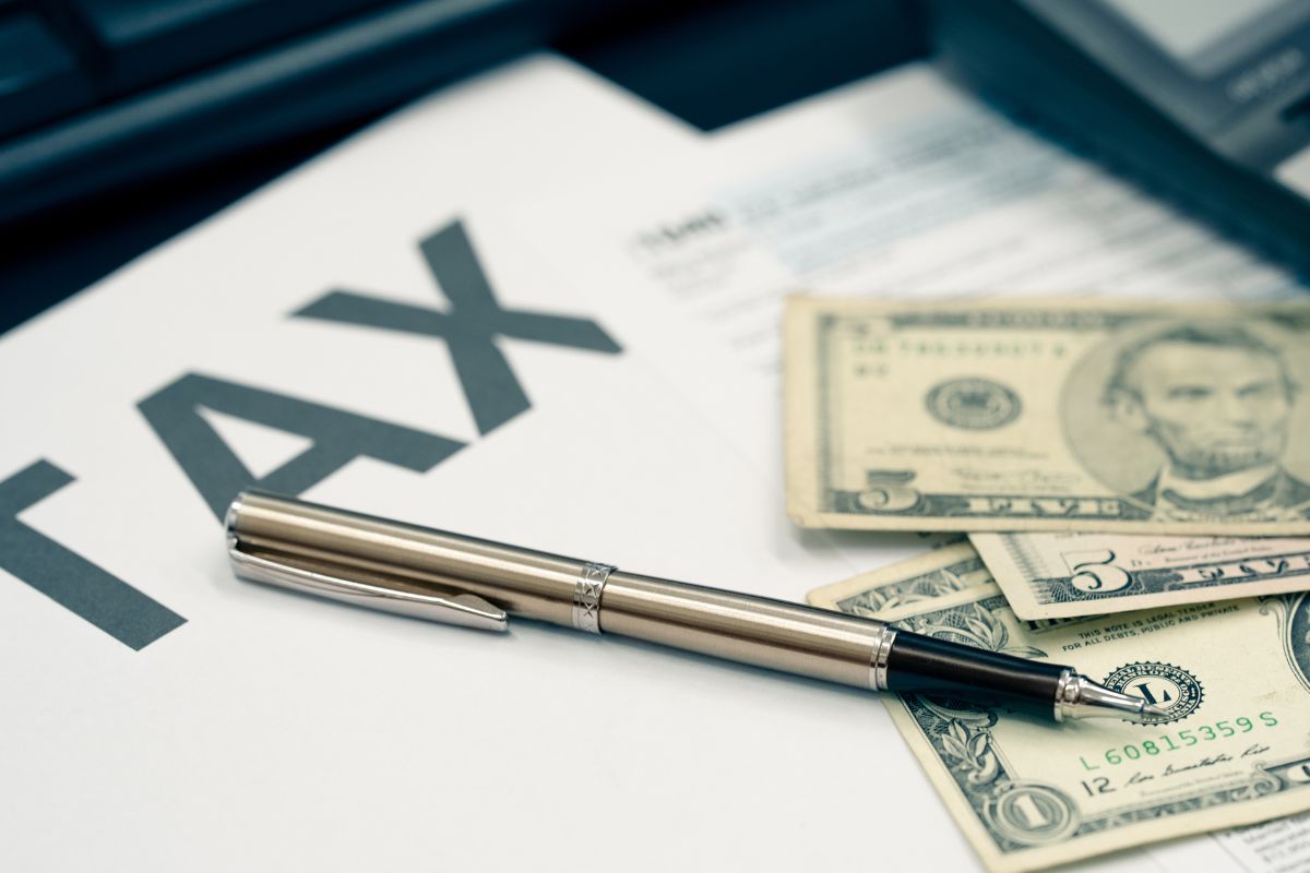 Picture of money and tax from.