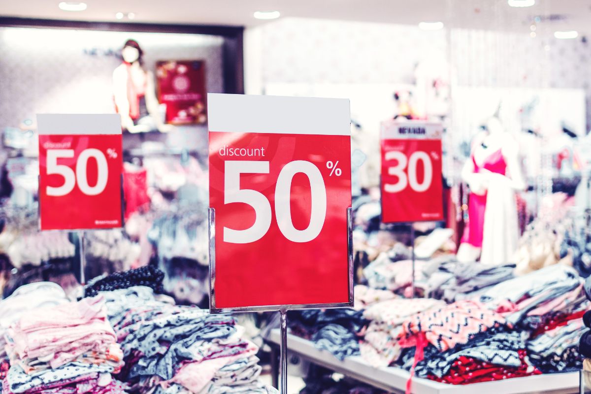 Picture of clothes on sale.