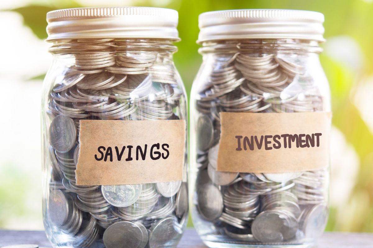 Picture of savings and investment money.