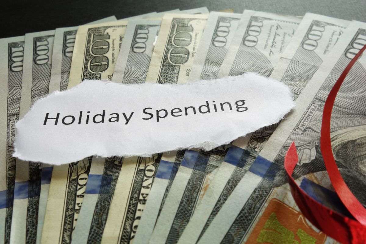 The photo shows holiday spending.