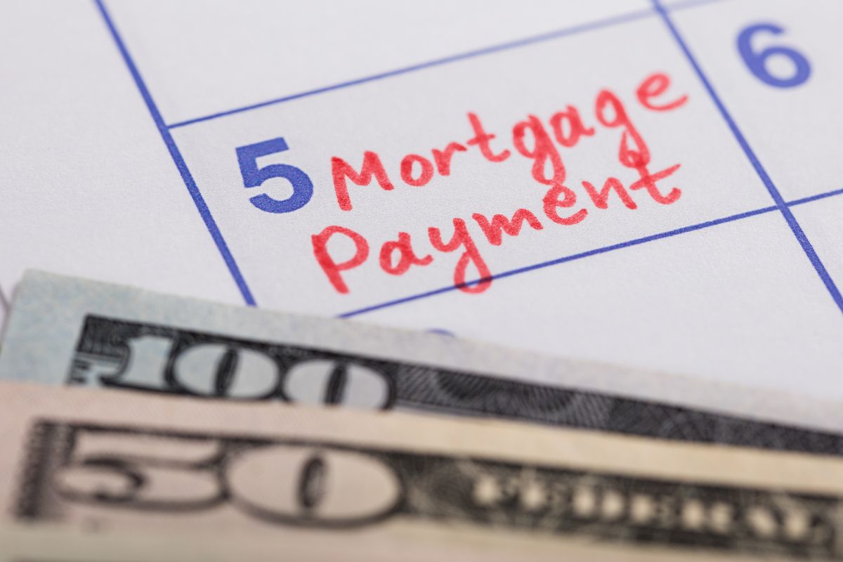 The photo shows a mortgage payment.