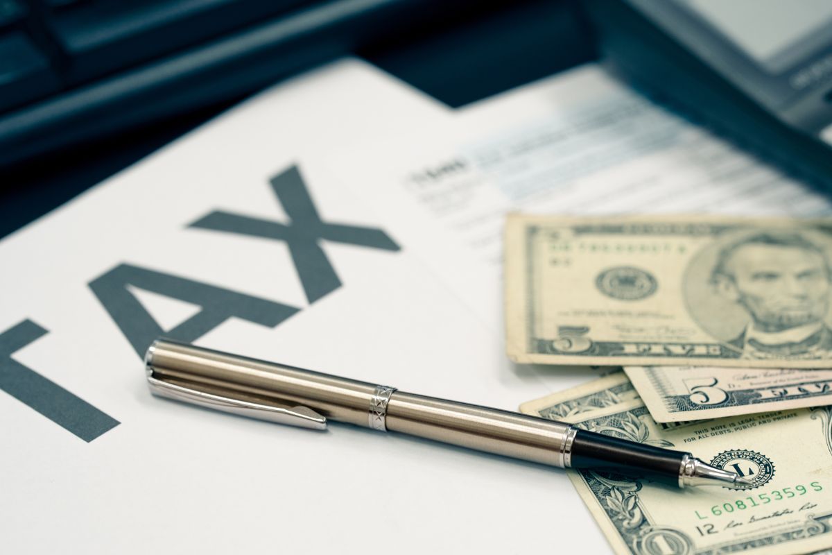 Photo of a tax payment.