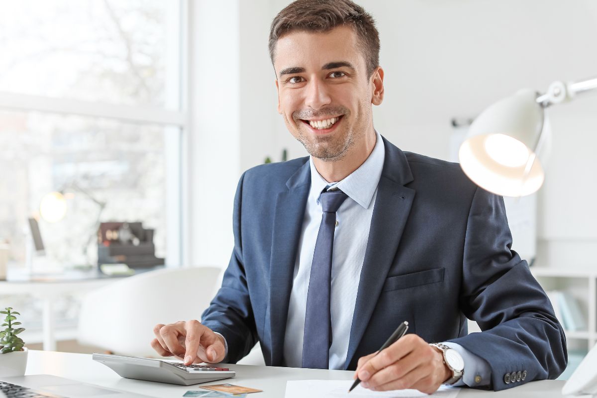 Picture of a man working in a high-paying role.