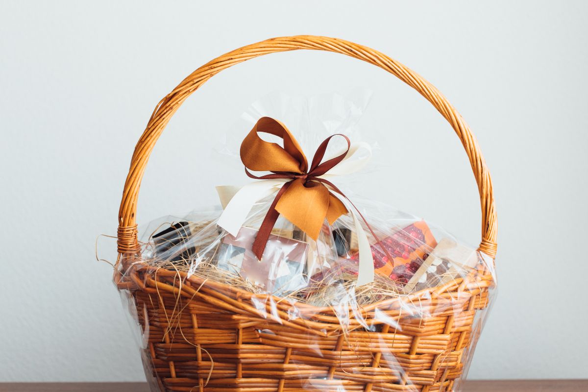Image of a basket with stuff.