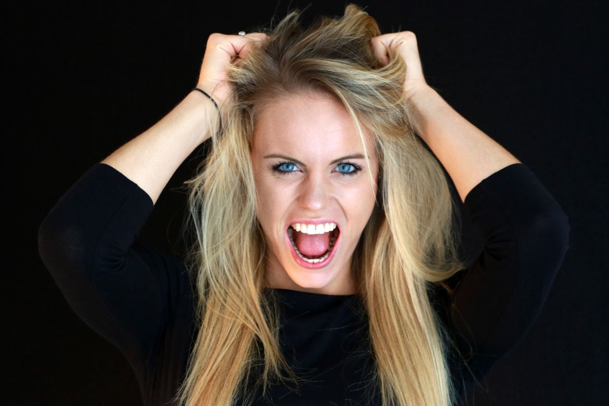 Image of a mad woman.