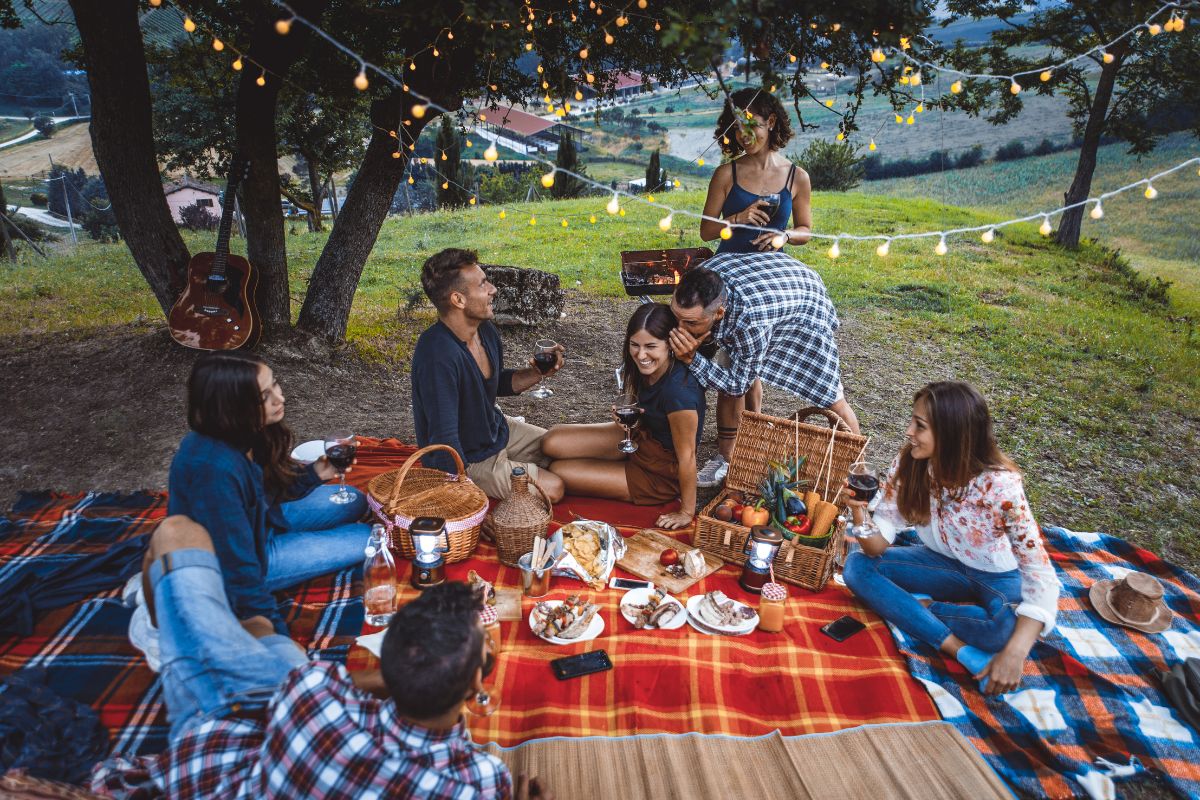 Group of friends on a picnic.