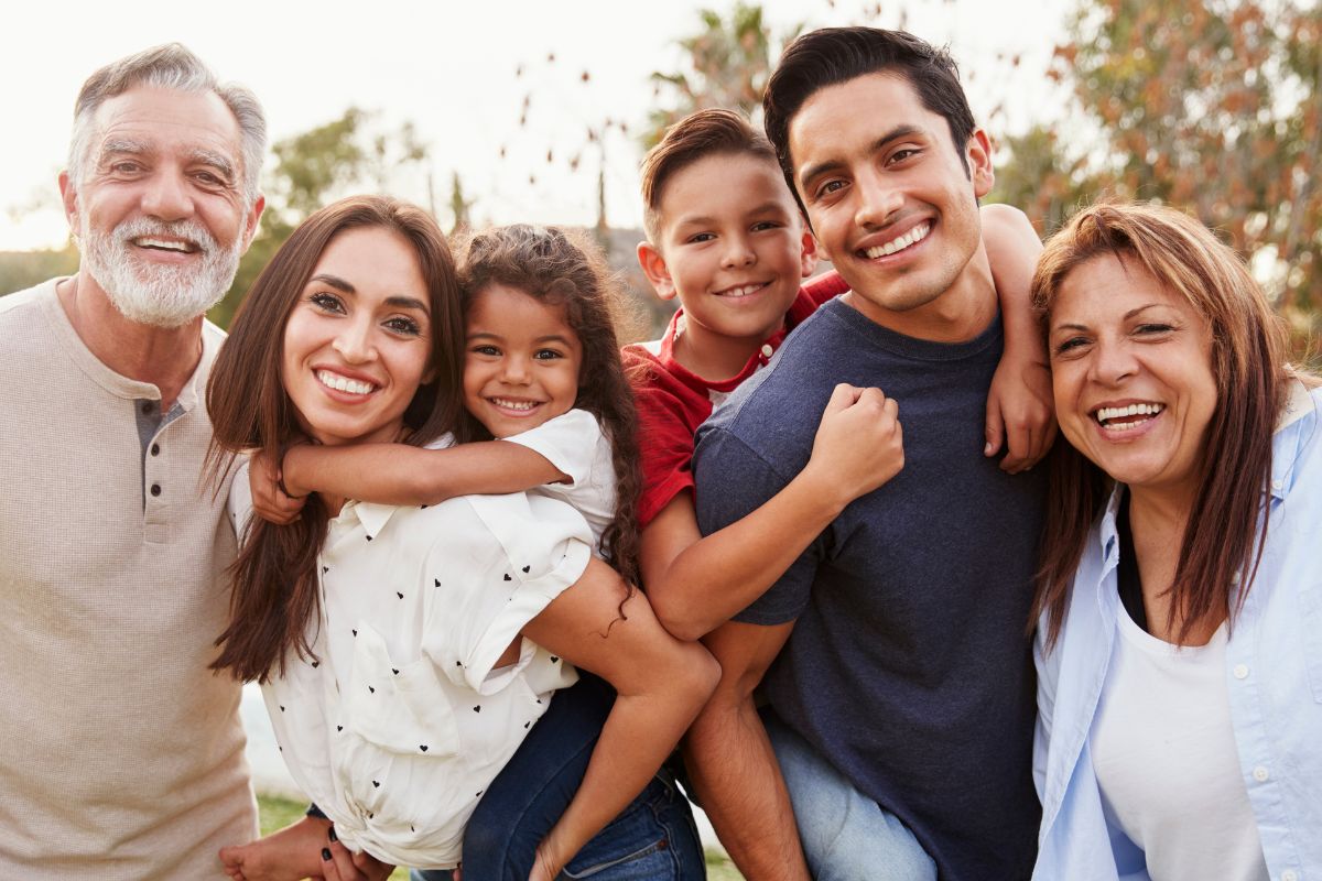 Photo of a family bonding together.