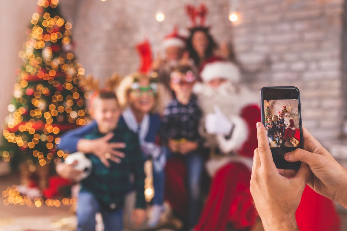 A group of family taking a photo.