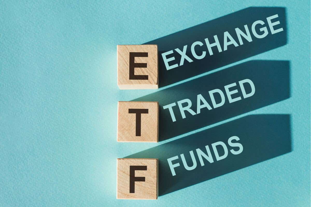 The picture shows exchange-traded funds wording.