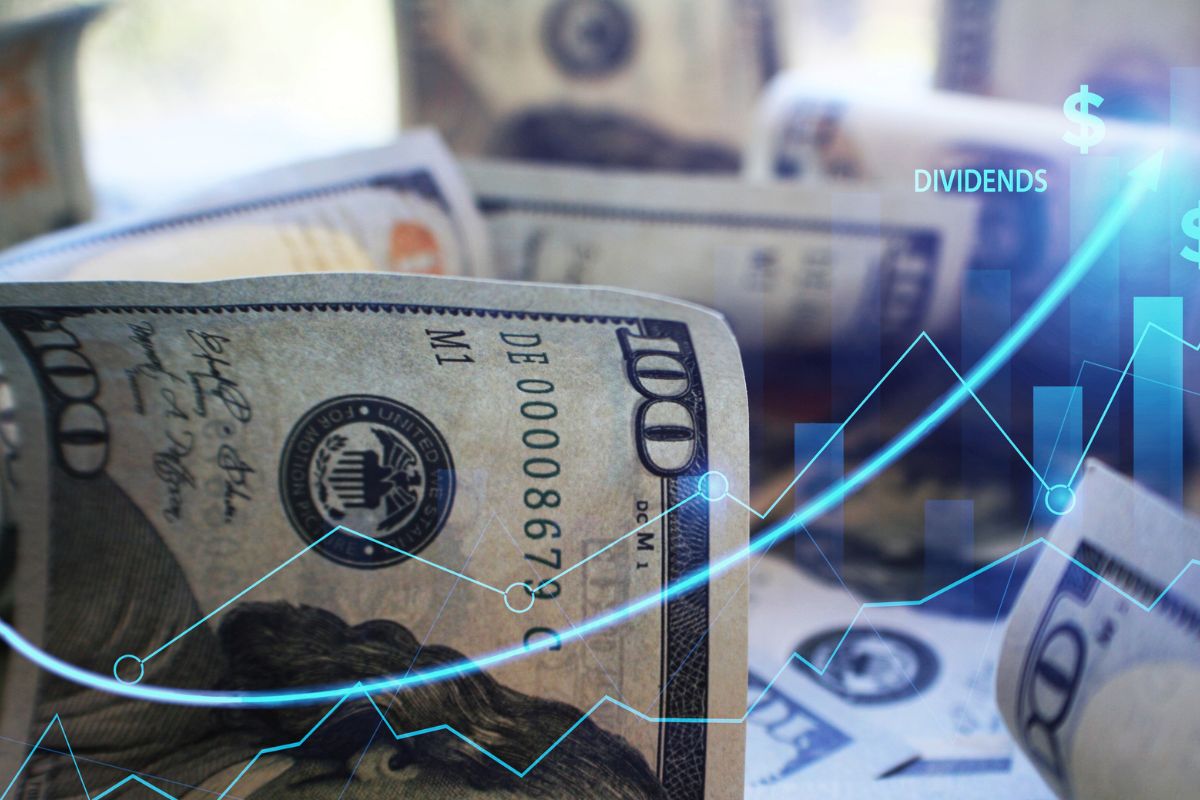 The picture shows dividends money.