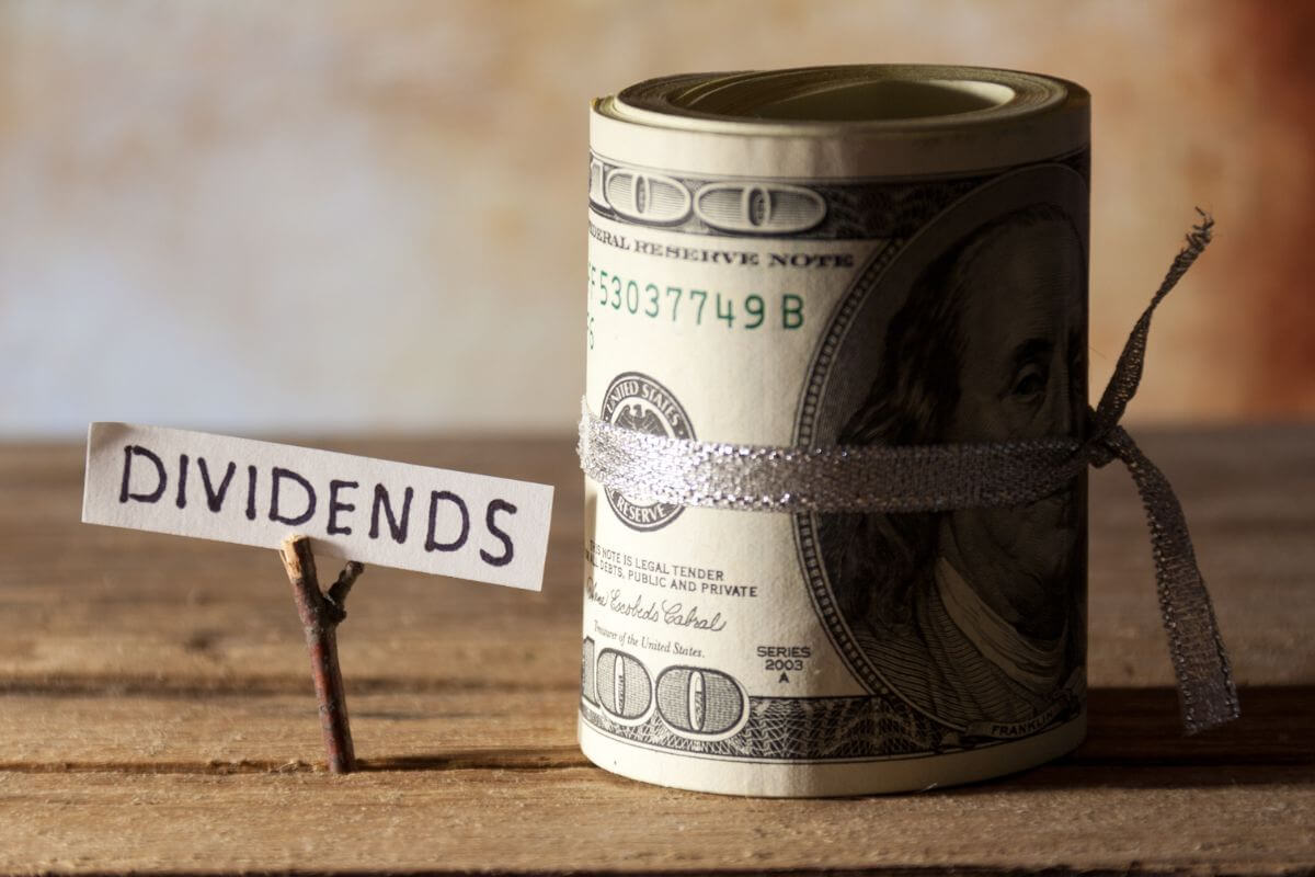 The picture shows dividends money.