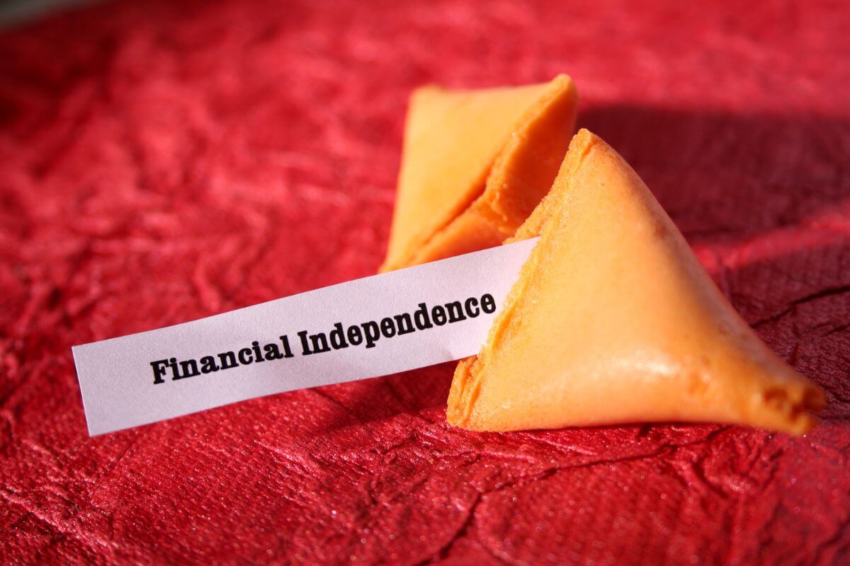 The picture tells about a fortune cookie with a piece of paper with notes referring to borrowing money from others reduces financial independence and accountability that can stop you from taking control of your finances.
