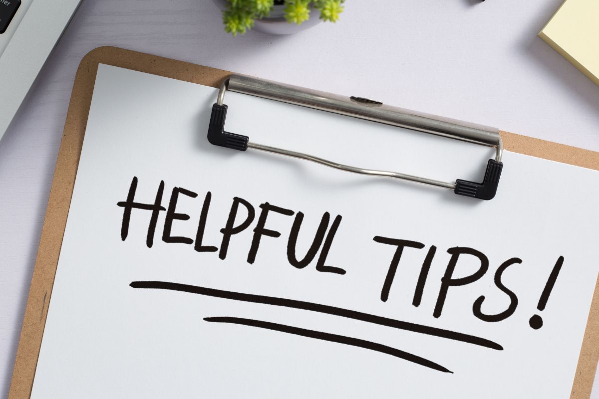 Image of a paper with helpful tips wording.